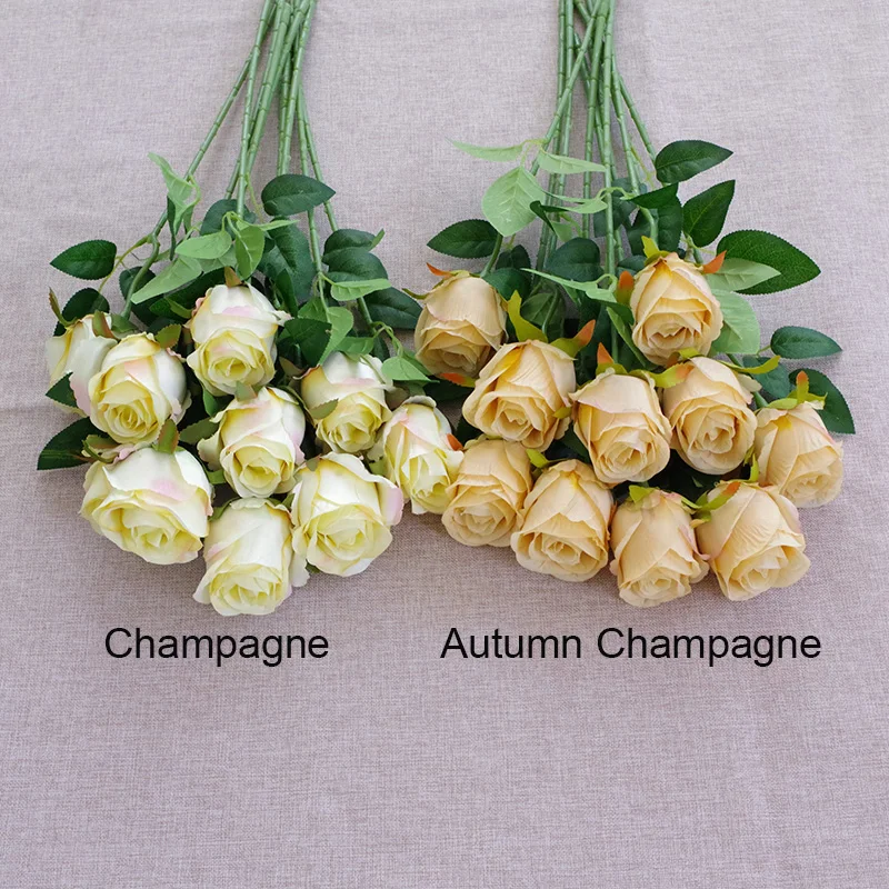 Wholesale Silk Flowers Artificial Long Stem White Roses Silk Christmas