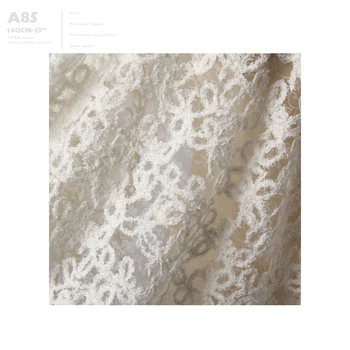 2025ss New Arrival Special Style See-through Mesh 3D Embroidery Fabric Thin And Soft feel Fabric For Wedding Dress Blouse