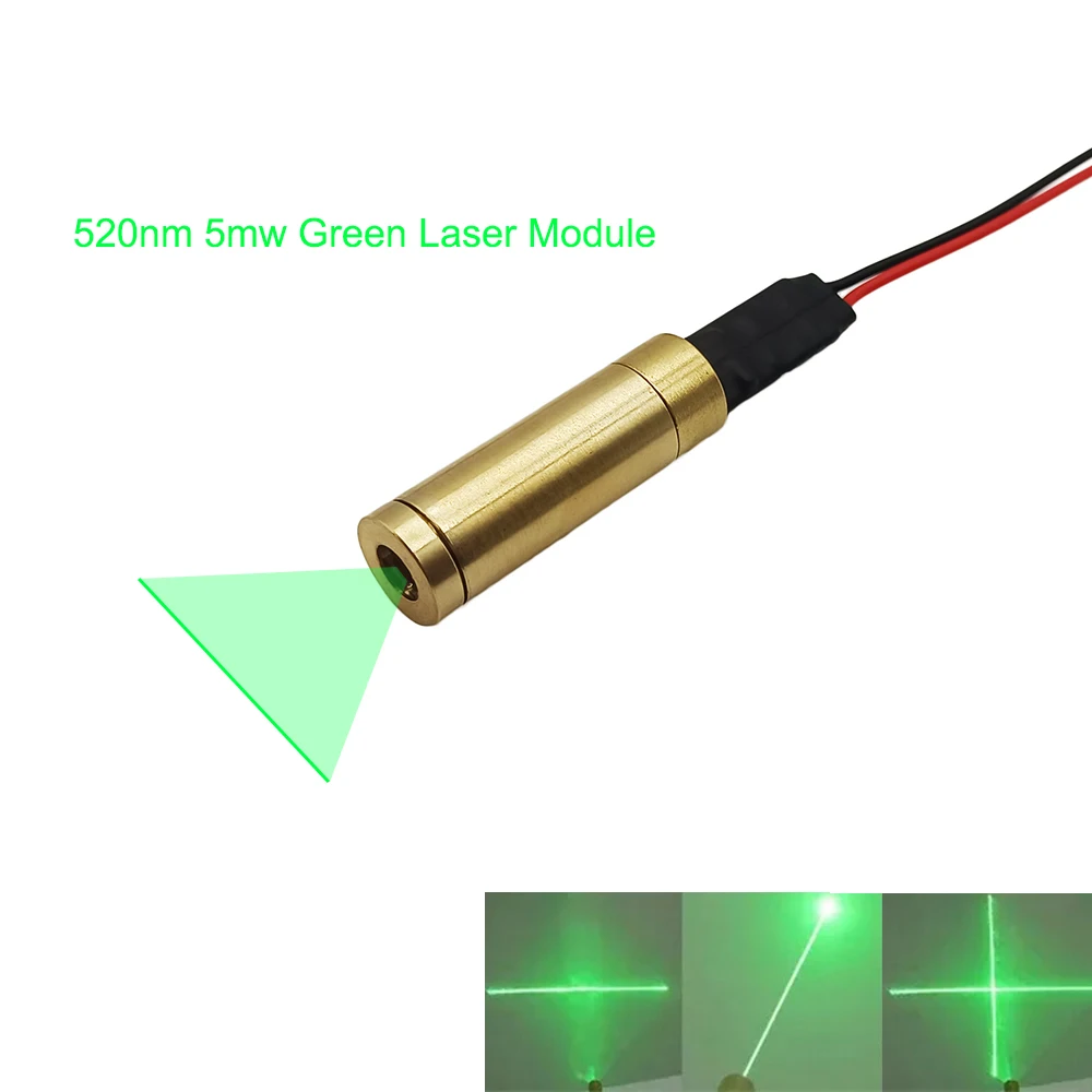 Green Line Laser Module 520nm 5mw Mini Diode Glass Material Dot Line