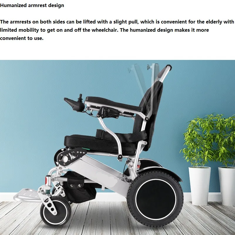 2023 stylish motorized lightweight one key automatic foldable wheelchair manufacture