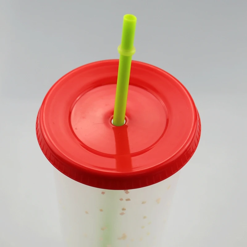 Набор пластиковых стаканов большой емкости 710 мл 5 цветов белая пластиковая цветная чашка с цветной крышкой Акриловый стакан