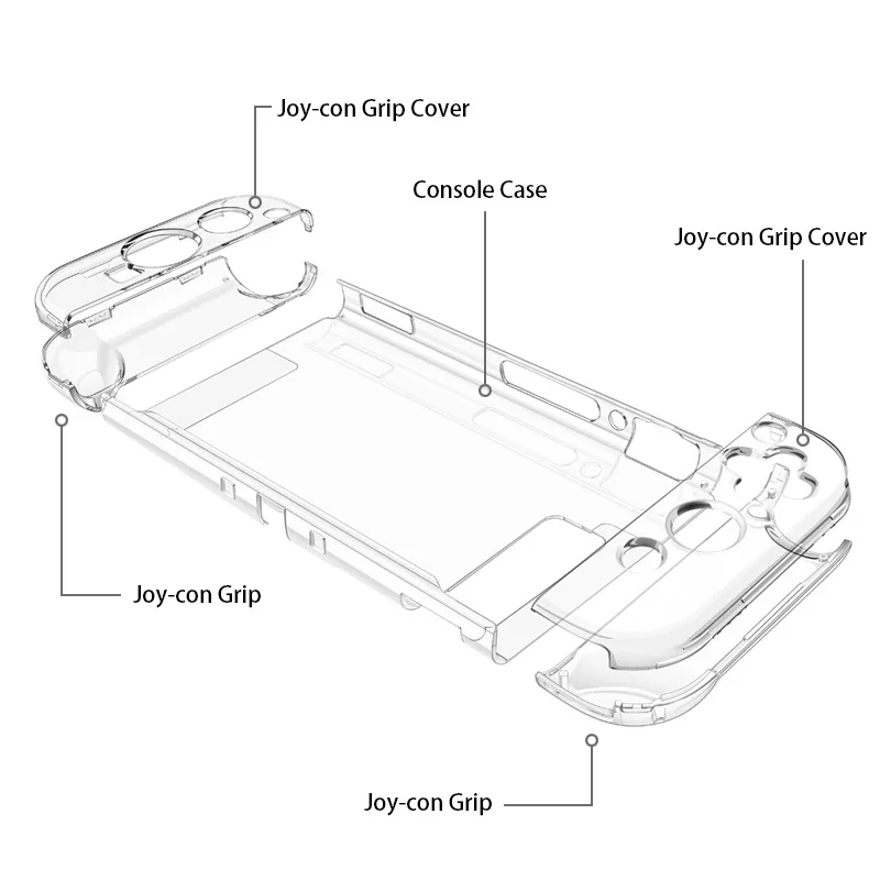 product laudtec custom luxury hard case for nintendo for switch joy cons crystal pc covers clear anti dust game accessories model mc1221-2