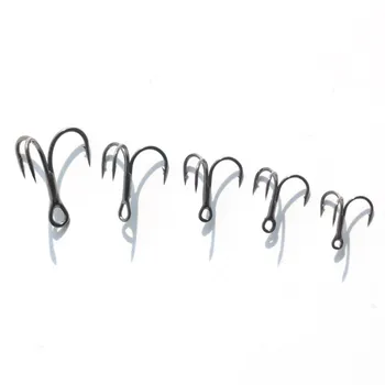 Triple Reinforcing Black Nickel Treble Hooks Anti-Corrosion Rust Resistant Barb 50 Pack Bass Fishing Lure Fishing – Hooks – view 2