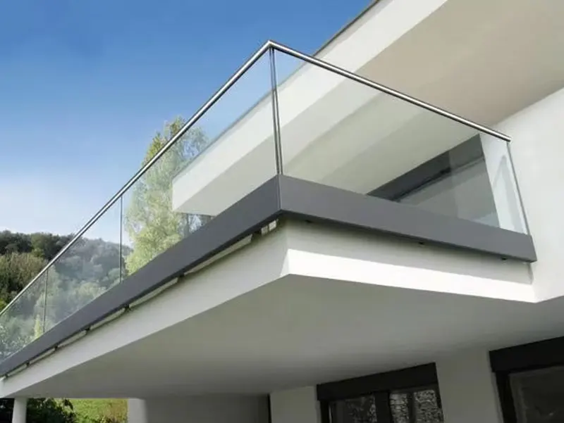 Modern Aluminum Groove Staircase U Channel Glass Railing