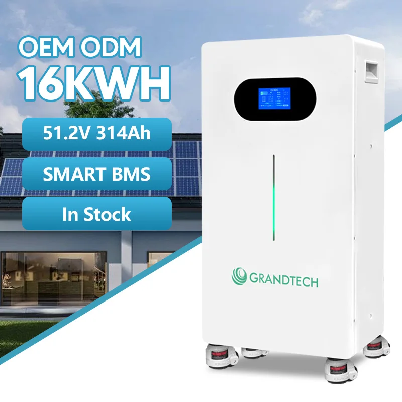 GRANDTECH Rácsba Szerelhető Lifepo4 Akkumulátorok 48V BMS Napelemes Akkumulátor Lítium 5Kwh 10Kwh 15Kwh 16KWH Otthoni Energia Tároló Akkumulátor