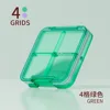 Four-compartment pill box-green