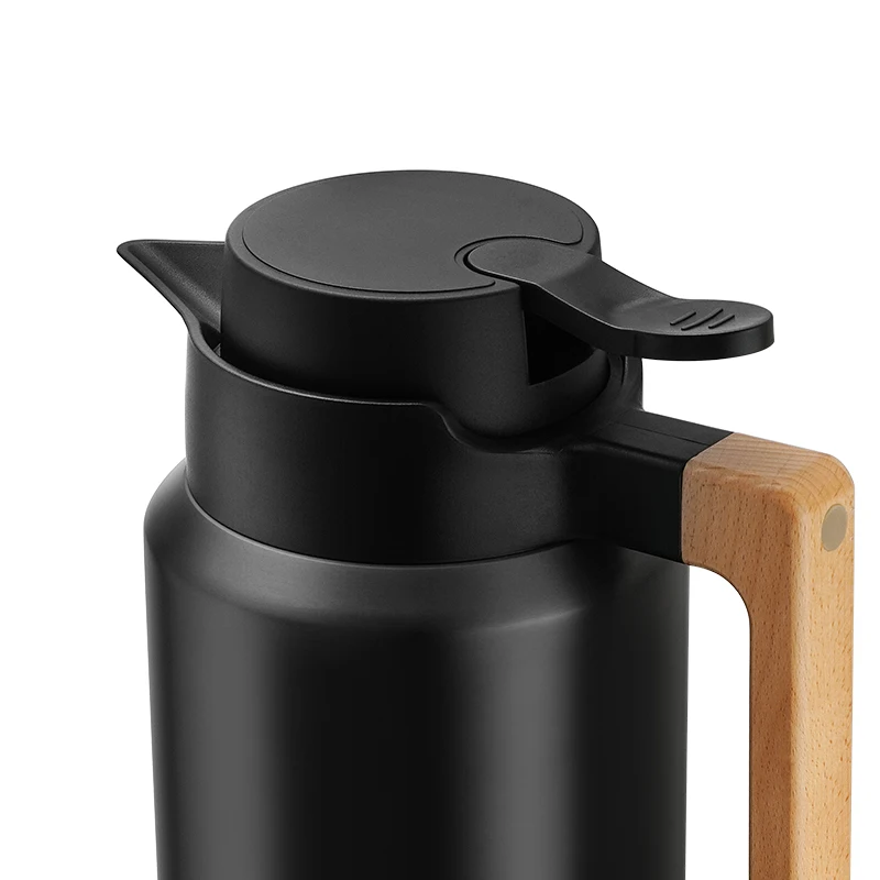 2.0L/1.5L big size wooden handle wide mouth stainless steel coffee/tea  thermos