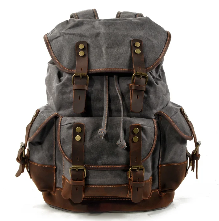 waxed canvas travel backpack