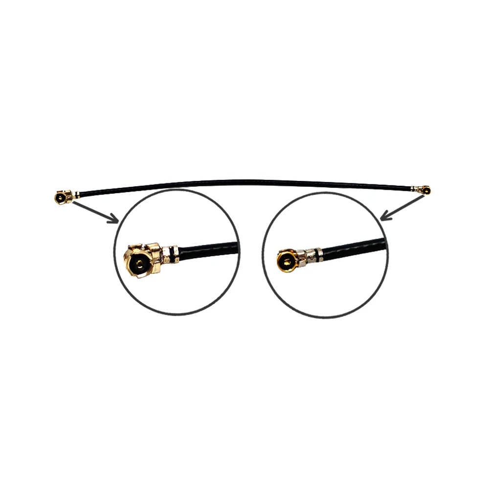 Vente en gros : câble coaxial UFL/U.FL (MFH4) de 8 cm avec connecteurs UFL/U.FL pour applications RF, diamètres 1,13 mm ou 1,37 mm