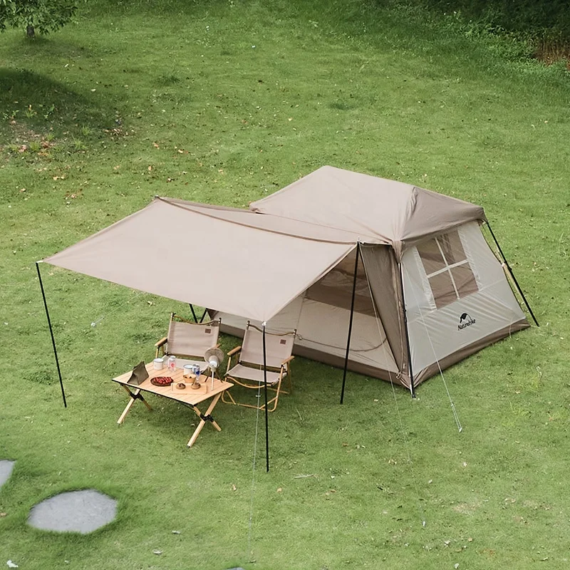 Naturehike Village 5.0 2 xeración Quick Open Tent tenda automática de camping ao aire libre