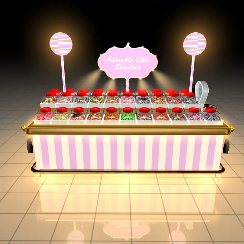Sparkling Candies Display Kiosk Design LED Light Candy Decoration