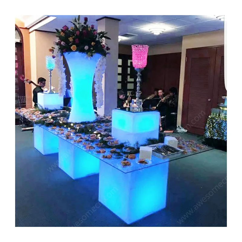 Acrylic Led Catering Display Table Stand