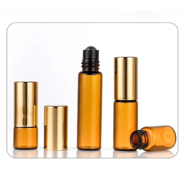 Wholesale Mini 1ml 2ml 3ml 5ml 10ml clear Roll on Glass Bottle White Lid Roller Perfume Essential Oil Bottle