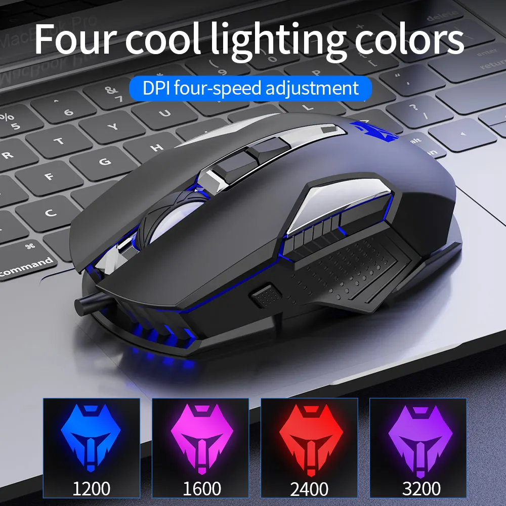 Wired Gaming Mouse with LED Backlit, 3200 DPI & 8 Buttons