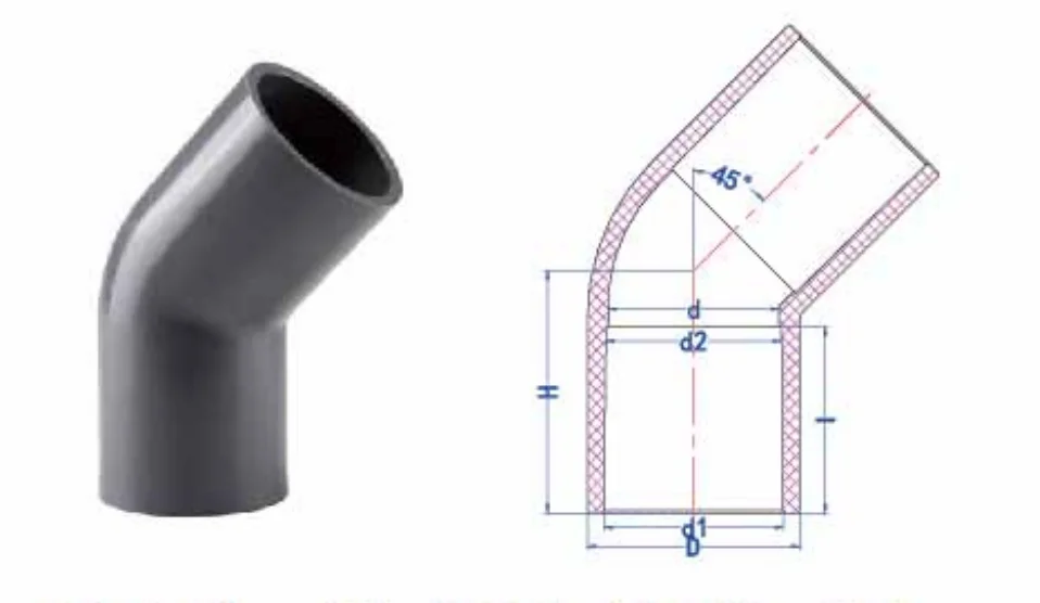 Upvc Cpvc Jis Standard 45 Degrees Elbow Industrial Piping Fittings ...