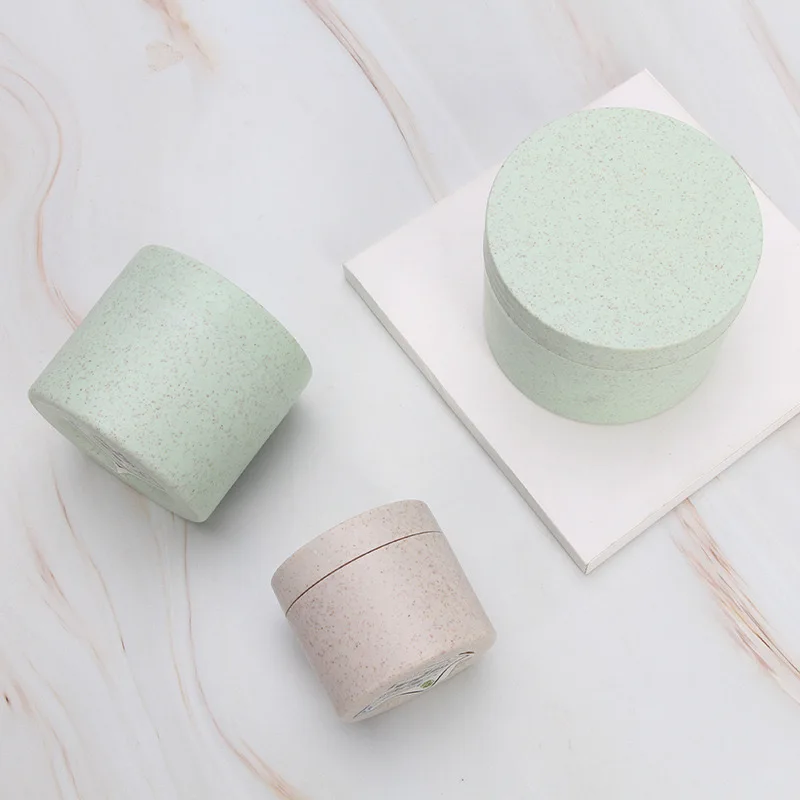 New Biodegradable Cosmetics Packaging Wheat Straw Material Cream Empty Cans