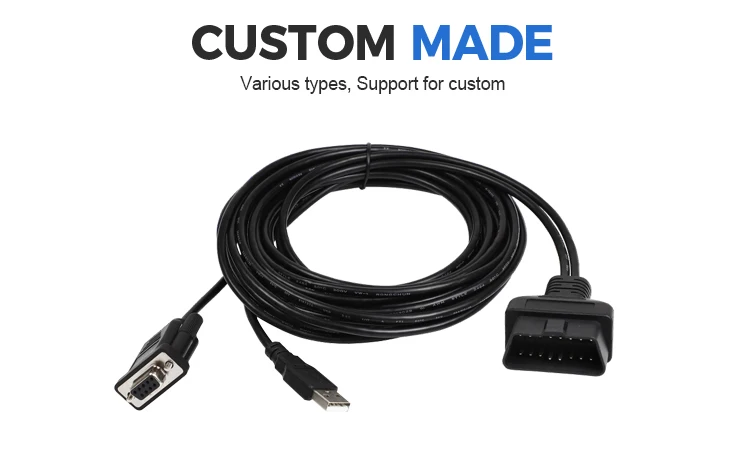product obdii 16pin female to db9p female with usb j1962test obd2 to db9p usb cable for vga interface diagnostic diy programming-4