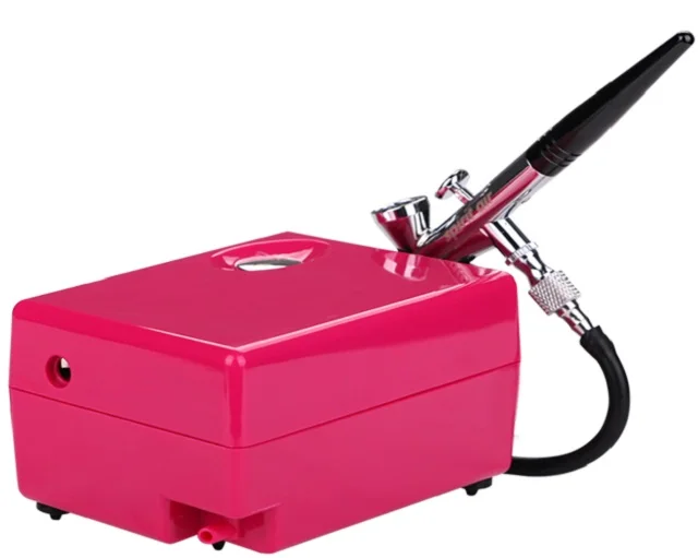 BT-16 Mini Cake Airbrush Makeup Set with Compressor Temporary Tattoo Art Face & Body Paint Aerograph Kit for Nail Decoration