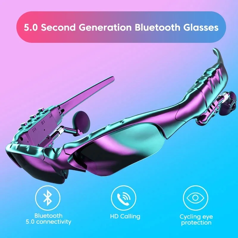 Hot Selling Outdoor Cycling Sports Glasses Wireless Headphones With Microphone Smart Bluetooth of Headphones Sunglasses