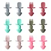 Tenedor y cuchara de mango corto (6 colores disponibles)