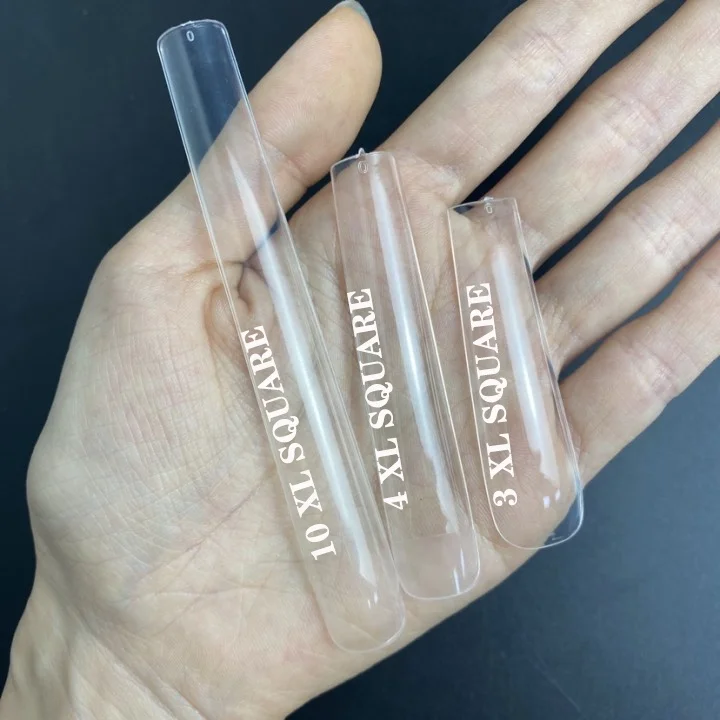 Extra Long 6XL 10XL Long Ballet False Nail Full Cover Clear/Natural Stiletto Press on Tips Xxxxxl Square Nail Tips Full Cover
