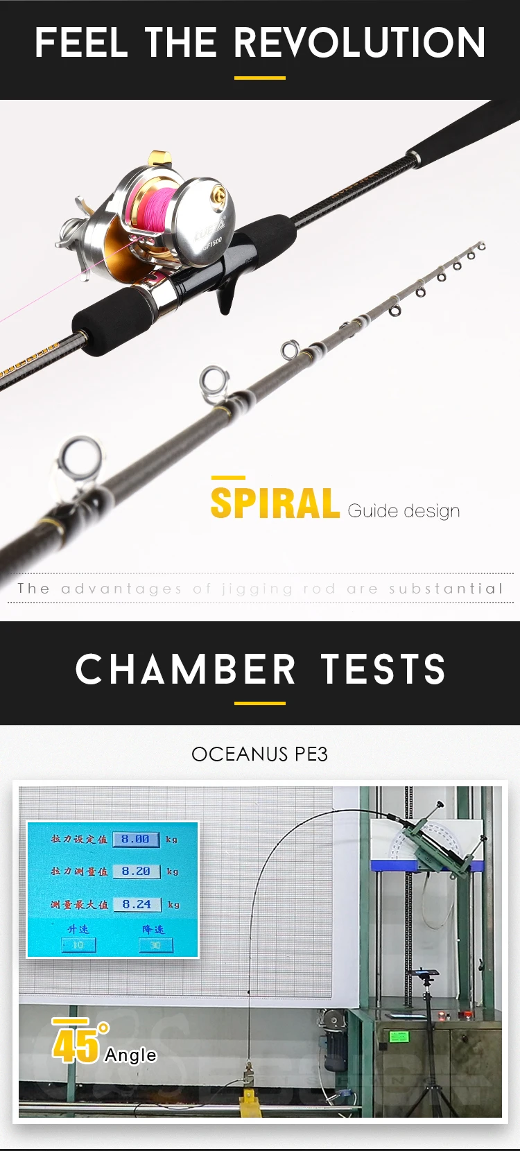 Oceanus Fast Fishing Rod Hand Pole Fishing Rod Slow Jigging Fixedline