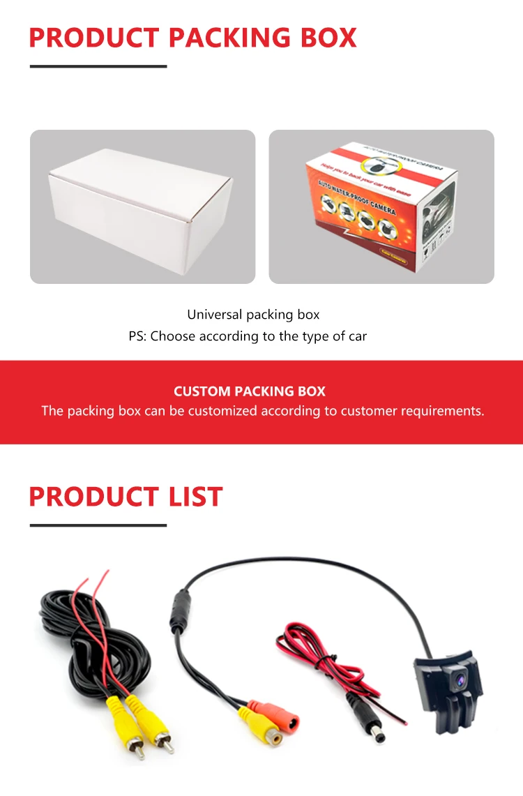 Wemaer OEM Front Car Camera 170 Degree HD Waterproof Night Vision View Wide Angle Car Camera for Prado Suv details