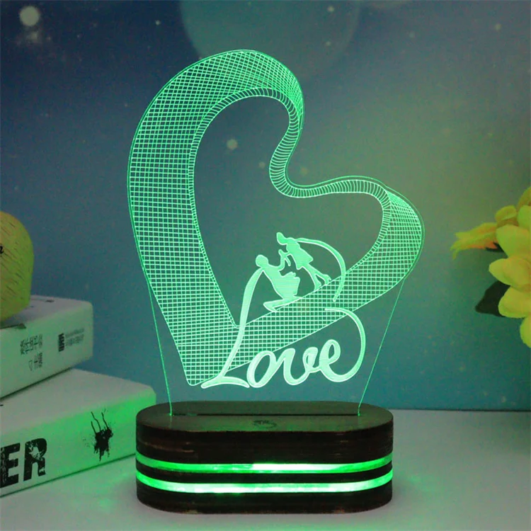 Lampada LED 3D Acrilica DOITOOL – 7 Colori, USB, Illuminazione Notturna Per Camera Da Letto