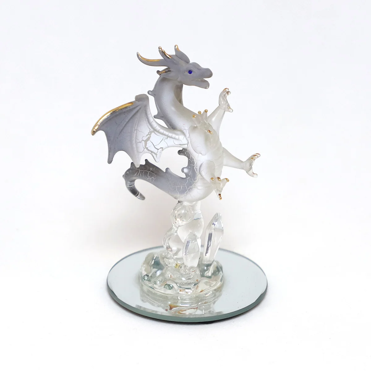 Hand Blown Glass Figurine Chinese Dragon Handmade Miniature Animal Art