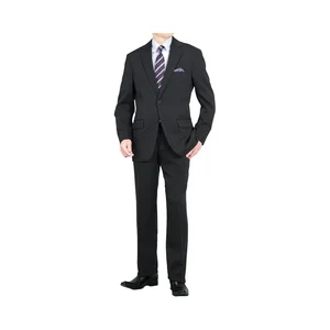 2026 Trendy Men's Business Suits Japan Two-Button Single Breasted 3-Piece Sets Polyester/Rayon 240g Worsted V-neck Button Fly