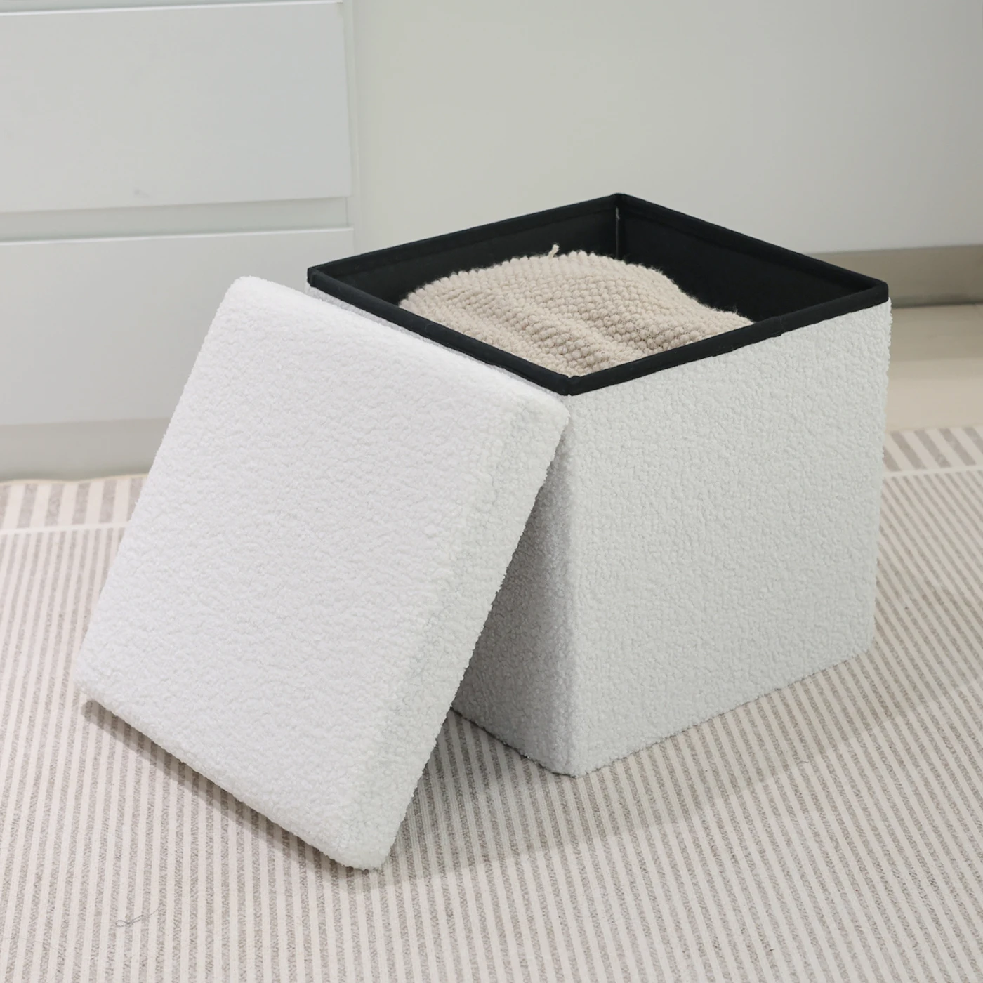 2025 New Teddy Cube Storage Ottoman Box & Folding Storage Stool