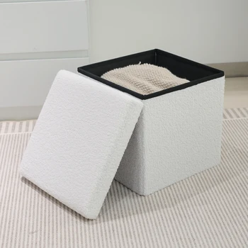 2025 New Teddy Cube Storage Ottoman Box & Folding Storage Stool