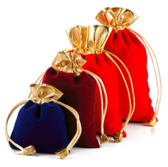 small velvet drawstring pouches