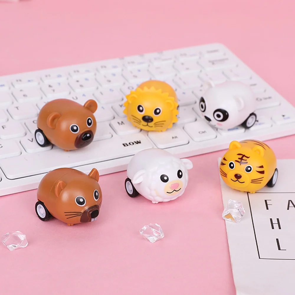 Рекламные креативные автомобили с функцией вытягивания розовые и желтые белые Мультяшные животные автомобильные капсульные