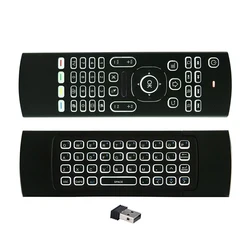 MX3 Мини Беспроводная светодиодная подсветка 2,4 ГГц Беспроводная Летающая мышь 81 клавиша Android MX3 клавиатура