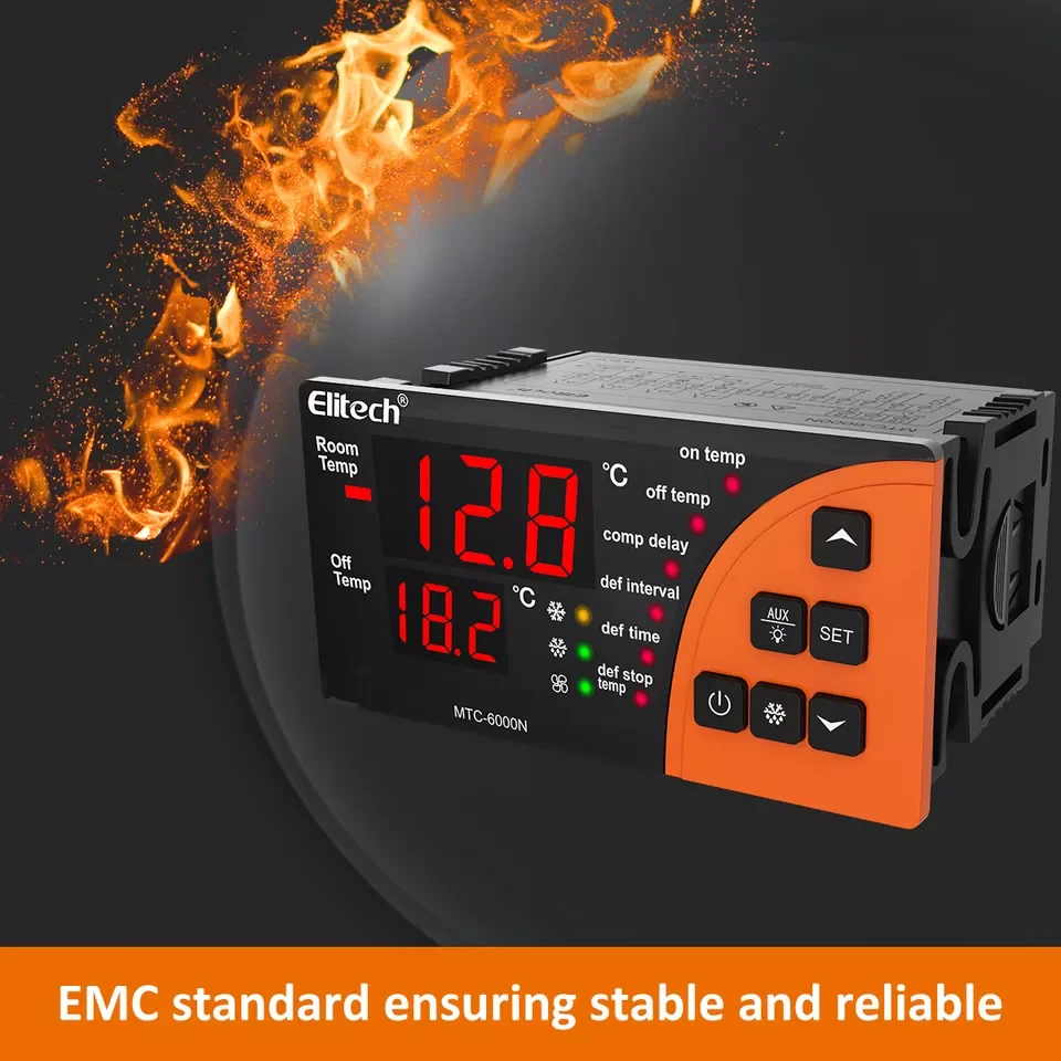 Elitech MTC-5080 Digital Thermostat Microcomputer Temperature Controller Plastic Refrigerator Cooling Defrost Fan for Cold OEM