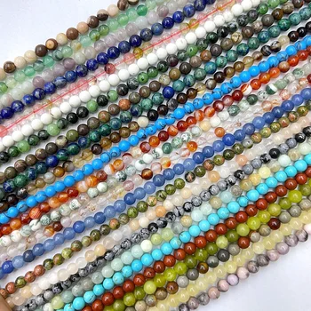 Beads Wholesale Natural Stone Beads Agate And Crystals 4mm Loose Beads for Jewelry Making