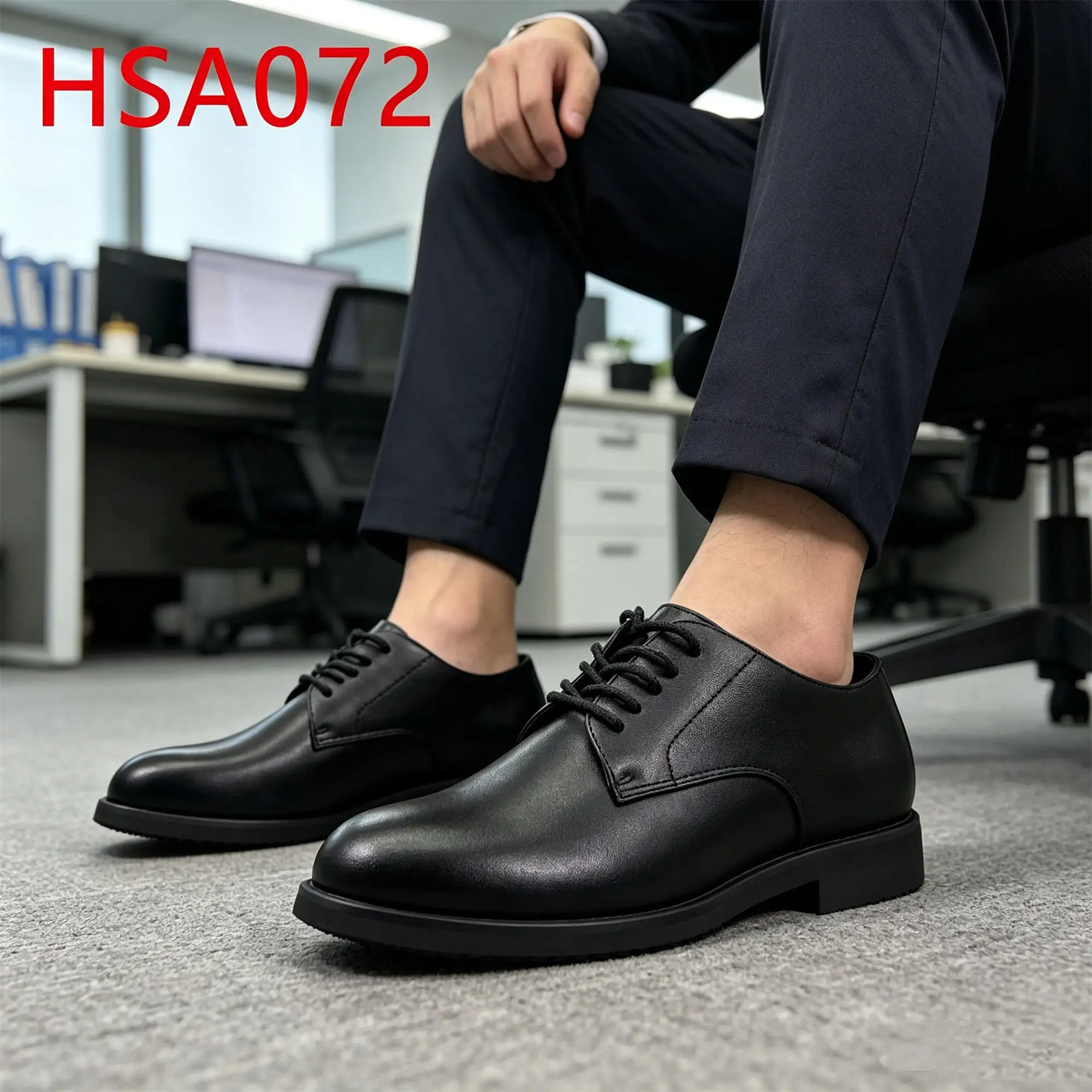 ZYF, scarpe da uomo eleganti in pelle con lacci, stile minimalista sociale urbano, per istituzioni pubbliche, scarpe nere antiodore per uso ufficiale, modello HSA072