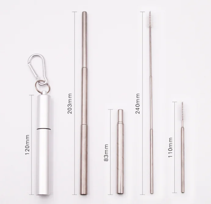 Eco-friendly outdoor reusable portable grade stainless steel straw