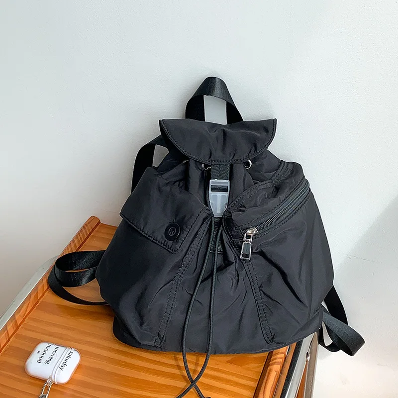 Versatile Women's Multi-Functional Nylon Backpack Fashionable Waterproof Anti-Theft Schoolbag for College Students