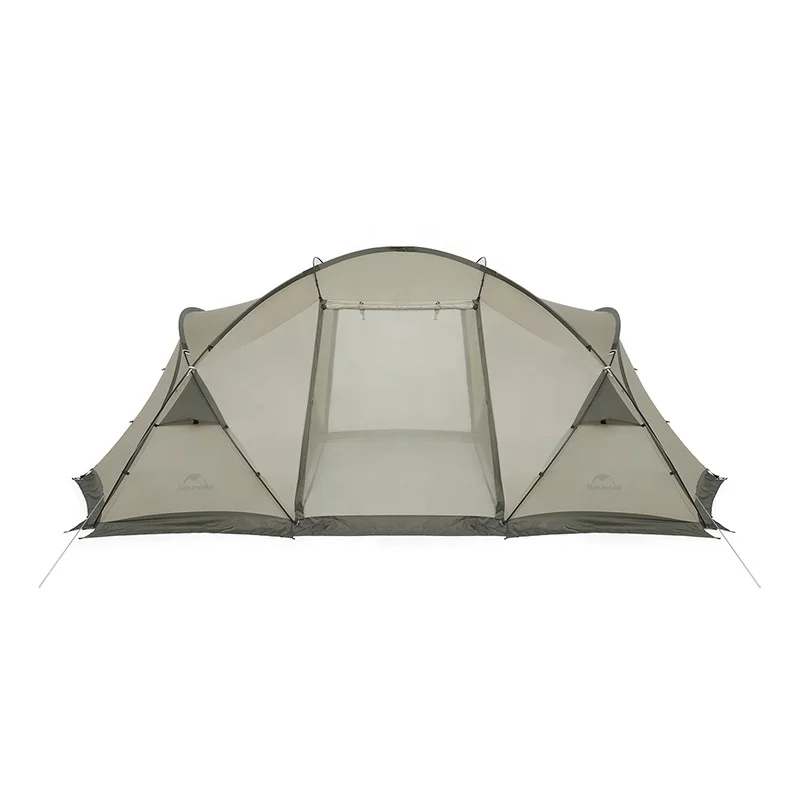 Naturehike Camping ao aire libre Postes de tenda de aleación de aluminio de alta calidade de dos dormitorios e unha tenda de estar con falda de neve