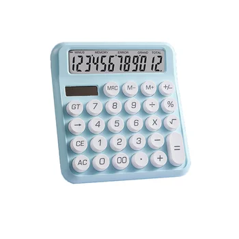 Office Special Cheap Dual Power Solar Calculator Student Large Electronic 12 Digit Double Powered Dual Calculator