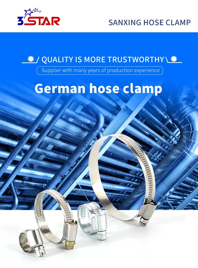 German Type Most Effective Seal Stainless Steel Pipe Clamps High Torque