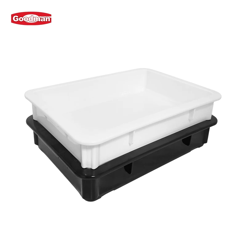 18 3/4" x 12 1/2" x 1 3/4" Pizza Dough Proofing Box Lid, Polypropylene, Black