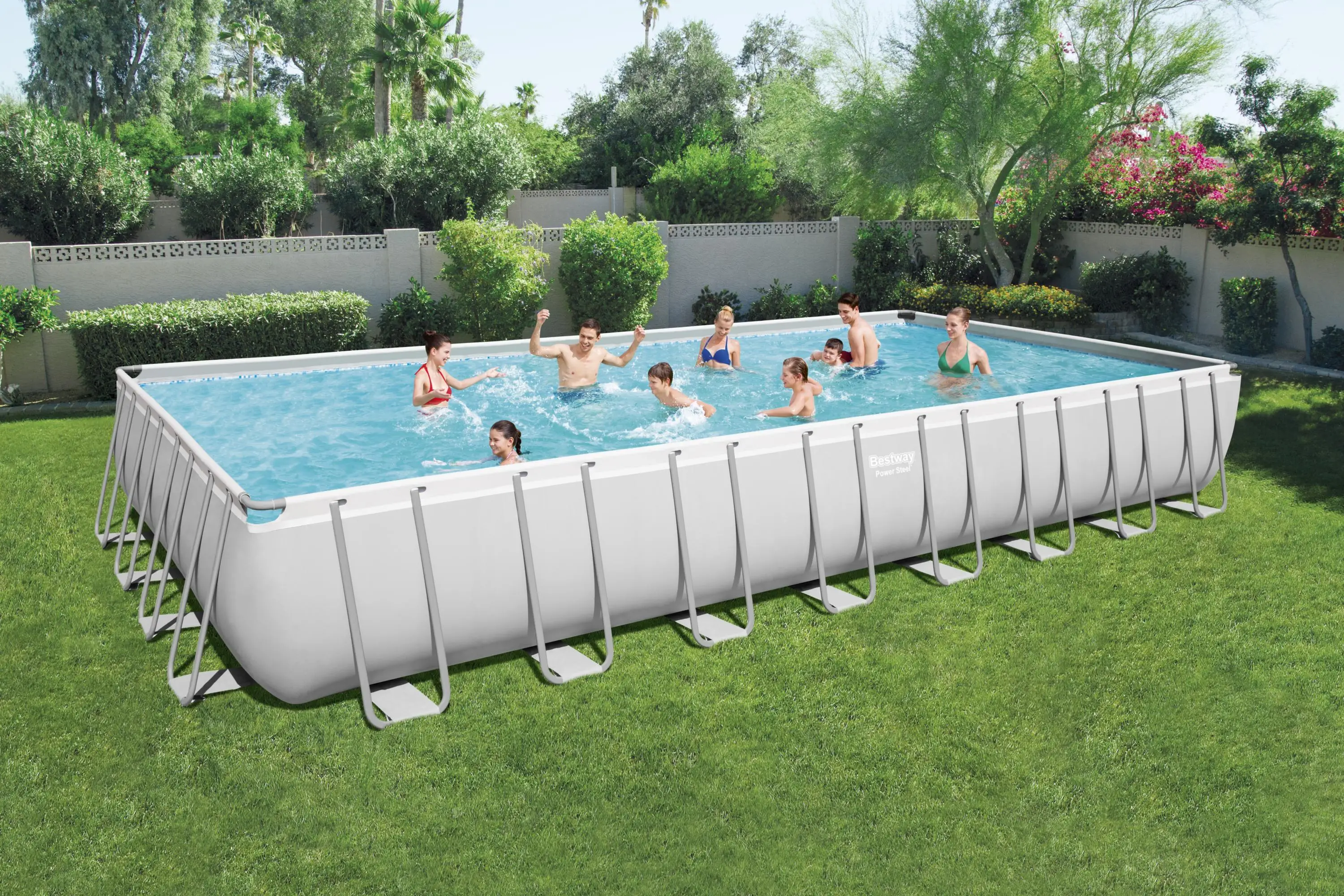 Bestway 56479 Rectangular Frame Above Ground Swimming Pool Set Garden Family Party Adult Pool