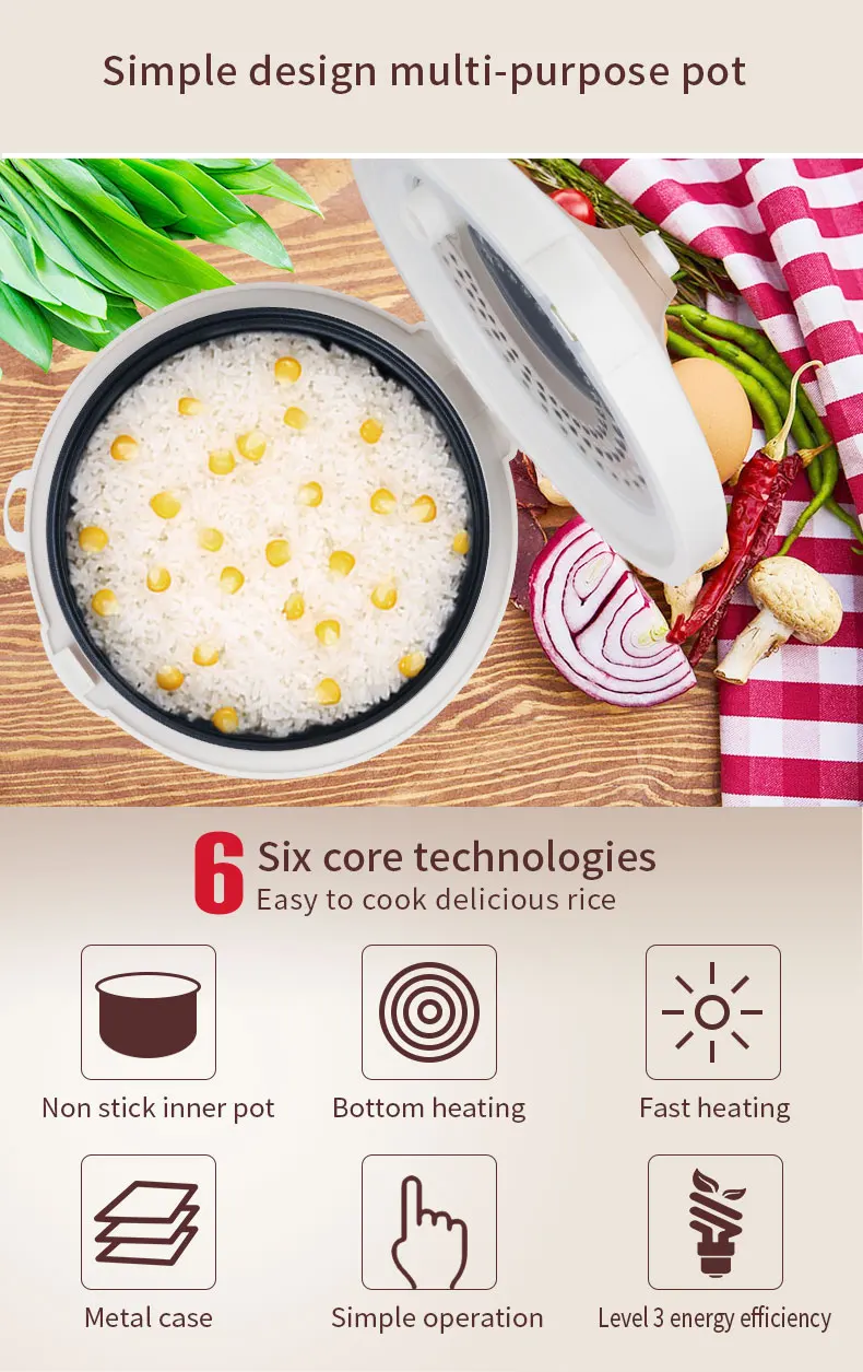 Home Small Capacity Rice Cooker Kitchen Portable Stainless Steel Rice Cooker Rice Cooker