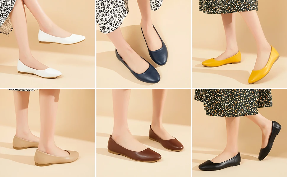 Stylish And Flexible Pointy Toe Pu Upper Non-slip Tpr Sole Women's ...