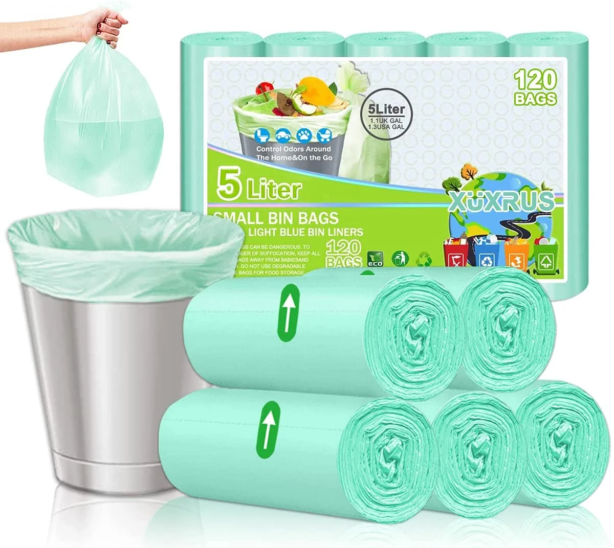 Wholesale 50l (13gallons) Green Garbage Bags (25 Pcs) Biodegradable