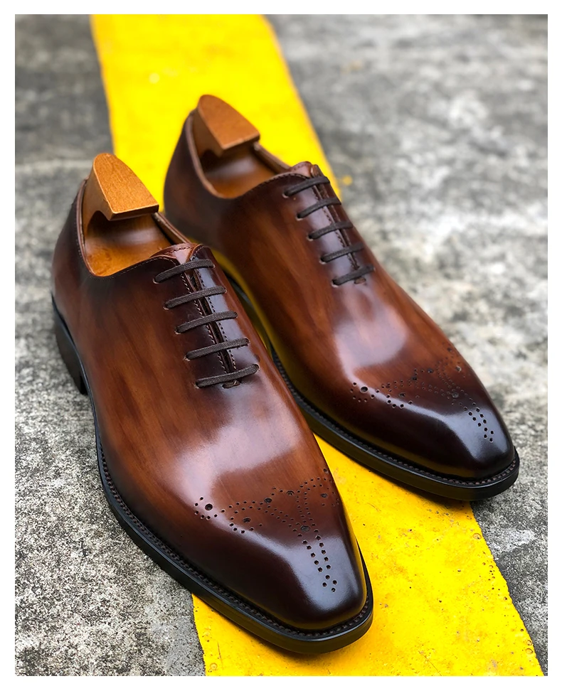 Alf64wh5 Gentleman Elegant Handmade Brogue Official Business Cowhide