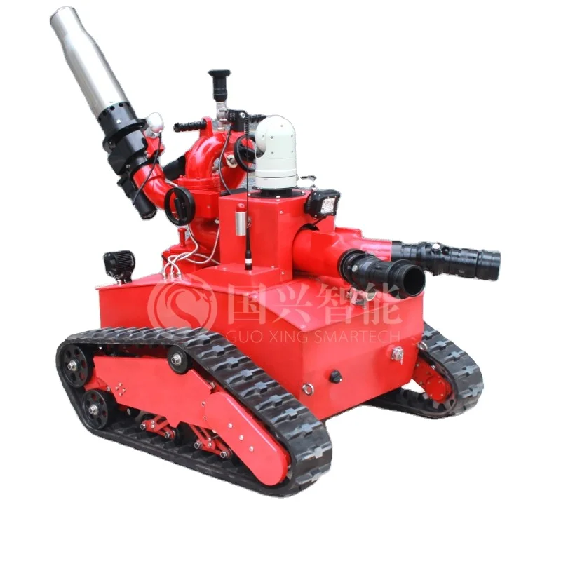 Remote Control Fire Fighting Robot Rubber Track Tank Fire Extinguisher
